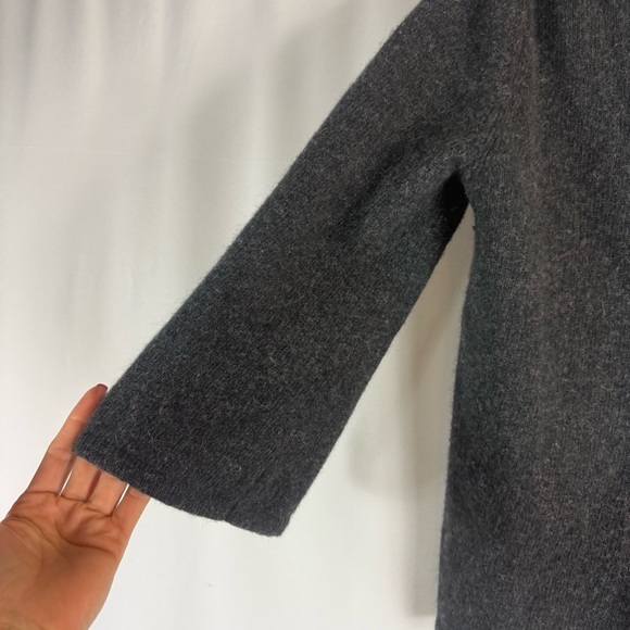 Carole Little Cardigan Gray Lambs Wool Angora One Button Bell 3/4 Sleeve size:M - Picture 5 of 12